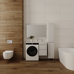 Style Line Мебель для ванной подвесная Даллас 100 Люкс R, белая PLUS	 – фотография-3